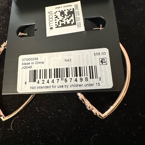 Givenchy Women's Rose Gold-Tone Textured Hoop Earrings - Picture 4 of 4